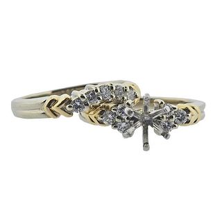 14k Gold Diamond Engagement Wedding Ring Setting 