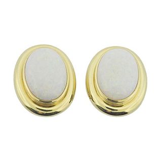 18k Gold Opal Earrings