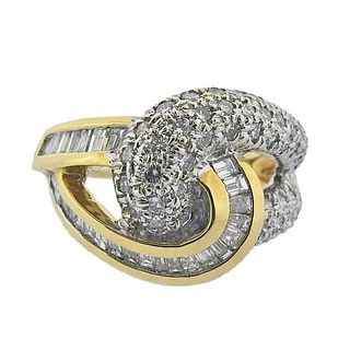 18k Gold  Diamond Interlocked Ring
