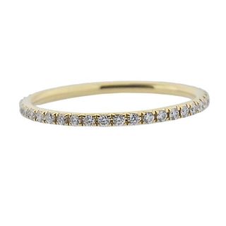 Tiffany &amp; Co Metro 18k Gold Diamond Eternity Wedding Band Ring