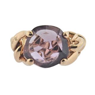Pomellato 18k Rose Gold Amethyst Chain Ring