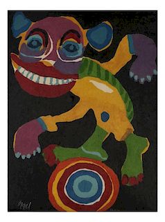 Karel Appel Print of Monkey on Unicycle