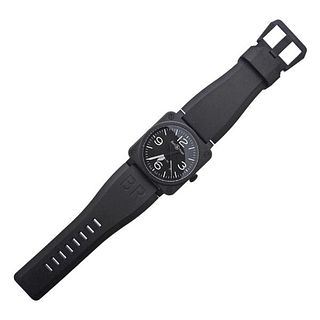 Bell &amp; Ross Black Ceramic BR03 Automatic Watch BR0392 BL CE