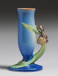 Roseville Blue Pinecone Vase c1930s