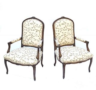 Two French Style Arm Chairs by Auffray