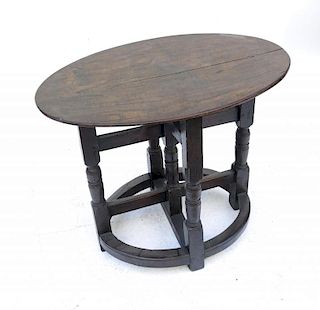 William and Mary Style Oak Side Table