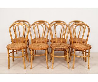 MCGUIRE RATTAN SIDE CHAIRS