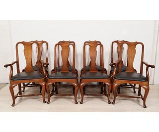 SET OF EIGHT DINING CHAIRS
