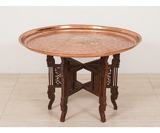 INDIAN COPPER TRAY TABLE