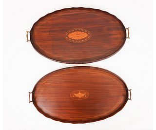 TWO CHIPPENDALE STYLE TRAYS