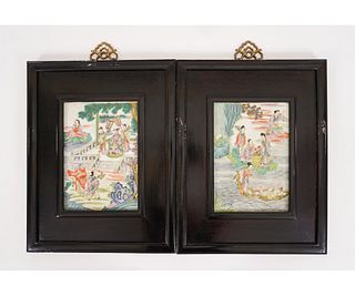 PAIR CHINESE PORCELAIN PLAQUES