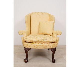 KINDEL CHIPPENDALE STYLE WING CHAIR