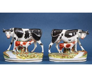PAIR OF STAFFORDSHIRE COWS