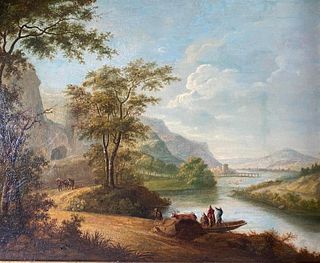 Manner of Jan Dirksz Both, Italianate Landscape with Travelers