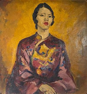 Sandor Vago Oil, Portrait of a Chinese Woman