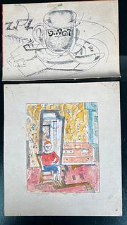 Two William Sommer Drawings, Portrait and Still Life