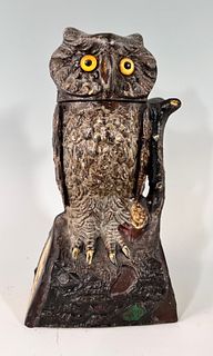 Cast Iron Mechanical Bank, Owl