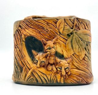 Weller Woodcraft Flower Frog Fox Vase