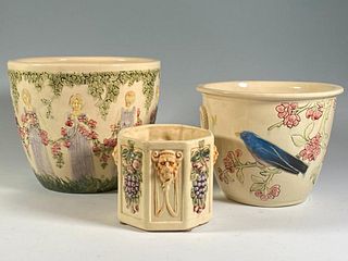 Three Weller Pottery Jardinieres