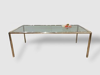 Mid Century Style Chrome and Glass Dining Table