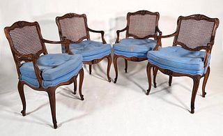 Four Louis XV Style Armchairs, Modern
