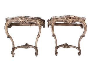Pair of Louis XV Style Painted Console Tables