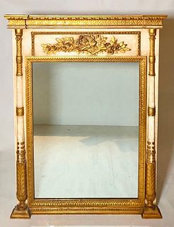 Continental Style White Painted and Gilded Mirror