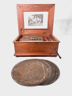 Adler Disc Musical Box in Walnut Case