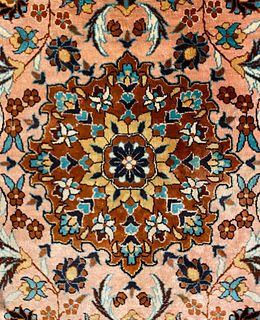 Silk Kashan Carpet, 5'4" x 2'6"