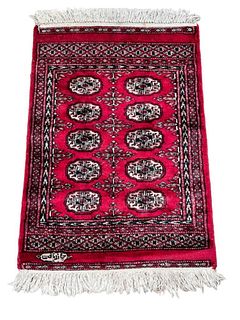 Signed Turkomen Carpet, 3'5" x 2'1"