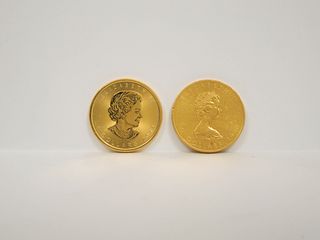 (2) Canada Elizabeth II 50 Dollar Gold Coins.