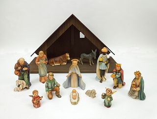 Hummel Nativity Set, Three-Line Mark TMK 4. 14 Pieces.