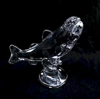 Crystal Sevres Salmon Sculpture