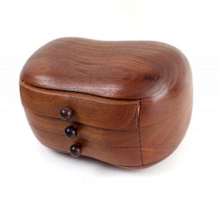 Kidney Shaped Wooden Trinket Box