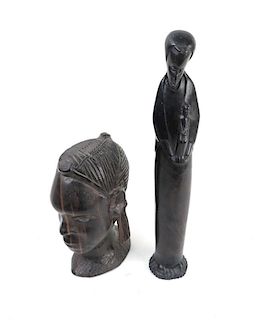 Two Carved Wood Figures