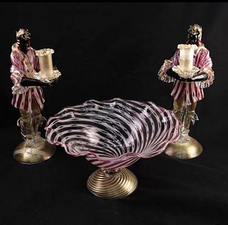 Three Piece Venetian Glass Set