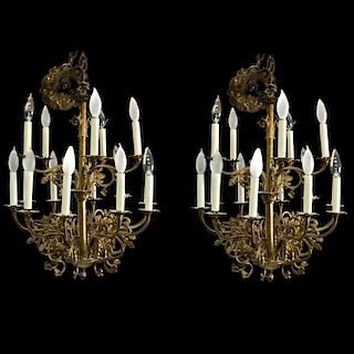 Pair of Rococo Style Chandeliers