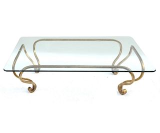 Modern Bronze and Glass Cocktail Table