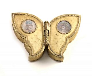 Butterfly Form Gilt Metal Box