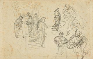 STEPAN-WLADISLAWOWITSCH BAKALOWICZ (Russian 1857-1947) A DRAWING, "Various Figures," LATE 19TH CENTURY,