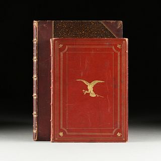 TWO ANTIQUE BOOKS, NAPOLEON BONAPARTE ERA CORRESPONDENCE AND GERMAN ART HISTORY, 19TH CENTURY,