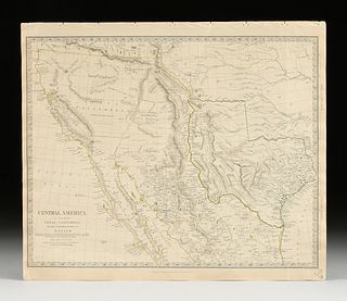 JOHN WALKER (1787-1873) A REPUBLIC OF TEXAS MAP, "Central America including Texas, California and the Northern States of Mexico," LONDON, OCTOBER 15, 