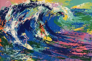 LEROY NEIMAN (American 1921-2012) A PRINT, "Hawaiian Surfers," CIRCA 1974,
