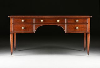 A KENNEDY ENGLISH MAHOGANY WRITING DESK, LABELED, LATE 20TH CENTURY,