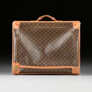 A VINTAGE LOUIS VUITTON SOFTSIDED SUITCASE, AMERICAN, 1970s,