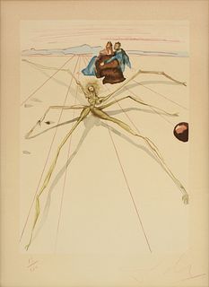 SALVADOR DALI (Spanish 1904-1989) A PRINT, "Arachné," CIRCA 1965,