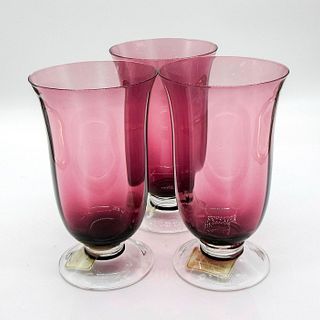 3pc Lenox Colore Hiball Amethyst Crystal Glasses Goblets