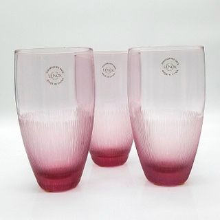 3pc Lenox Thicket Hiball Amethyst Crystal Glasses Goblets