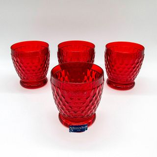 4pc Villeroy & Boch Crystal Glassware, Boston Red