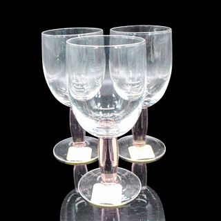 3pc Lenox Avalon Pink Crystal Glasses Goblets